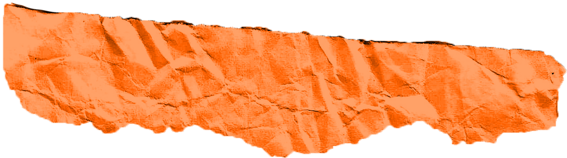 Real Dark Orange Torned Paper, Crumpled Paper, Textured Ripped Paper